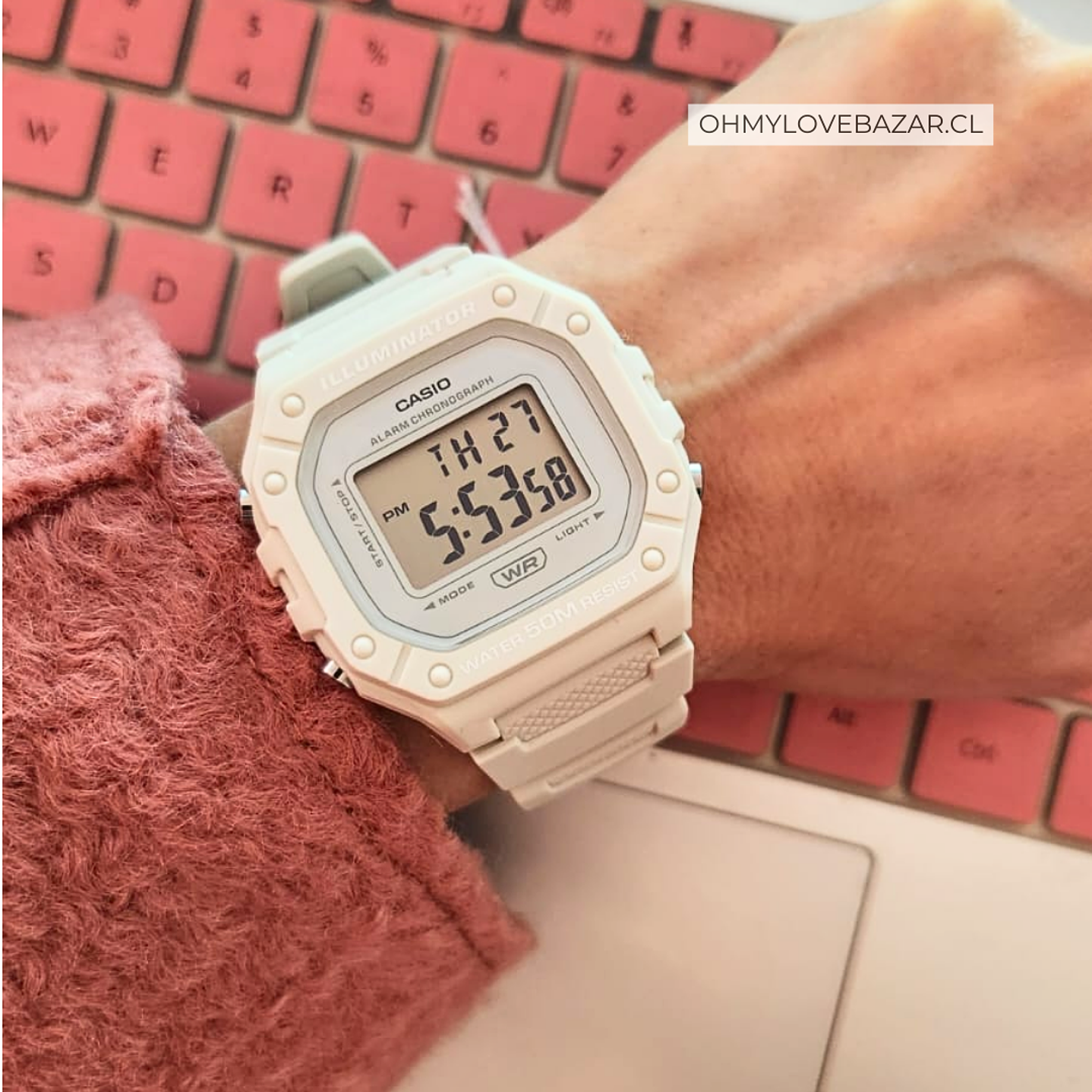 Casio Vintage Freestyle Digital Blanco W-218HC-8AV 1