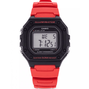 Reloj Casio Sport Hombre Resistente al Agua Rojo W-218H-4B