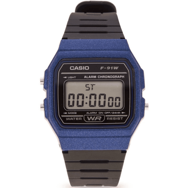 Reloj Casio Vintage Negro Azul F-91WM-2A