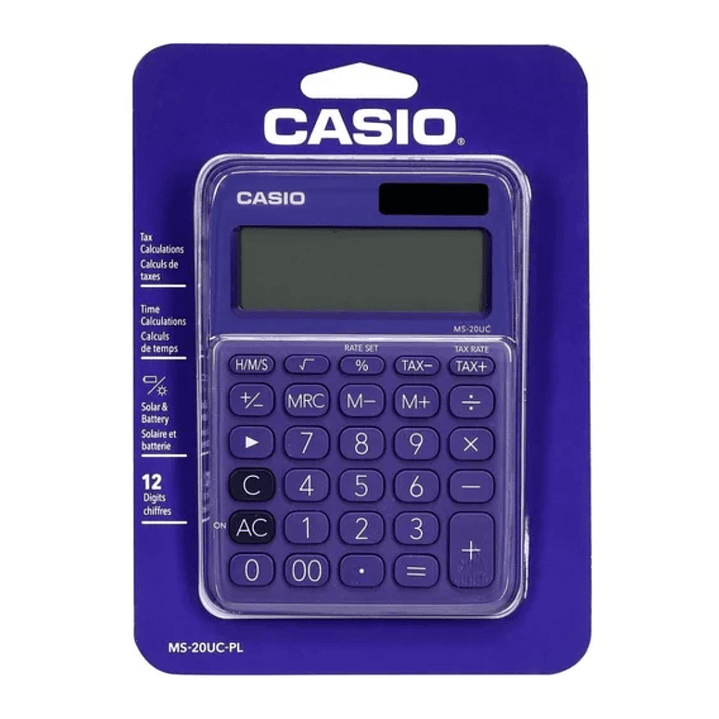 Casio Calculadora Morado Purpura Grande MS-20UC-PL 6