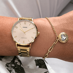 Reloj Casio Vintage Mujer Dorado Rosado LTP-VT01G-4B 