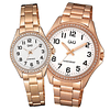 Pack Pareja: Relojes Q&Q Metal Rosé C222J014Y C223J014Y