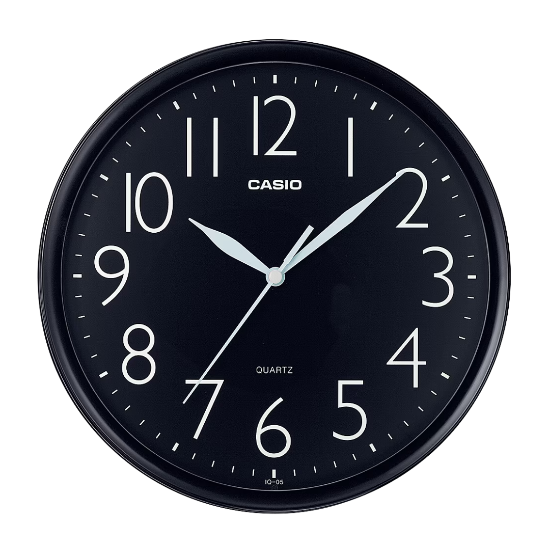 MURAL CASIO IQ-05-1DF REDONDO NEGRO IQ-05-1DF ANALOGO REDONDO NEGRO