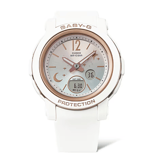 Reloj Baby-G Resistente con Luna y estrellas Blanco BGA-290DS-7A