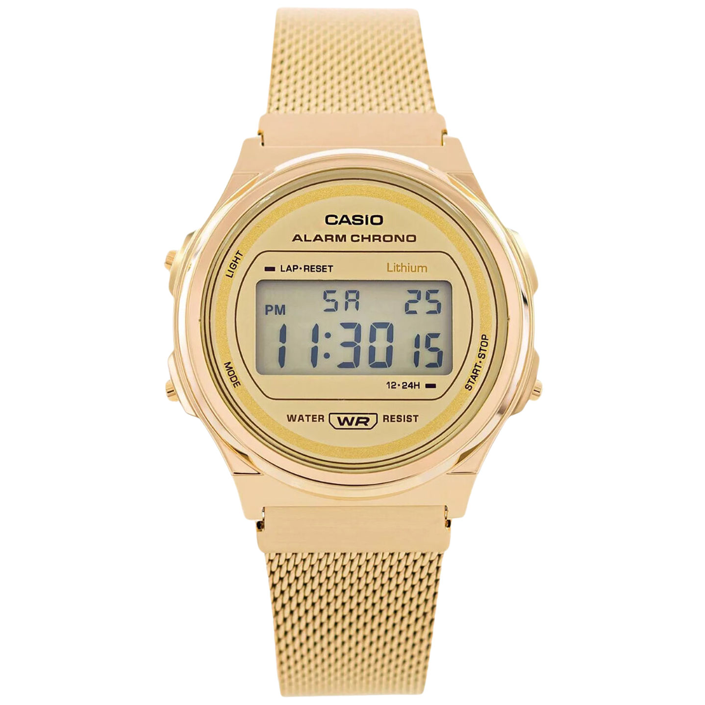 Reloj Casio Vintage Dorado Correa Milanese A171WEMG-9A 1