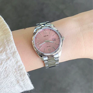 Reloj Casio Análogo Plateado Rosado LTP-1302DD-4A1