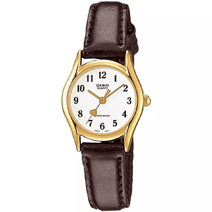 Reloj Casio Mini Vintage Cuero Café Marcador Corazón LTP-1094Q-7B5