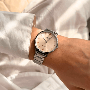 Reloj Casio Análogo Minimalista Plateado Rosado LTP-VT01D-4B
