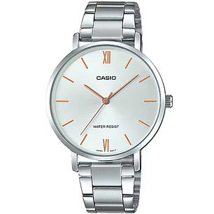 Reloj Casio Análogo Mujer Minimalista Plateado LTP-VT01D-7B