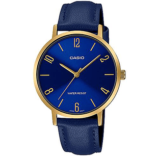 Reloj Casio Análogo Minimalista Cuero Azul LTP-VT01GL-2B