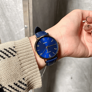 Reloj Casio Análogo Minimalista Cuero Azul LTP-VT01GL-2B