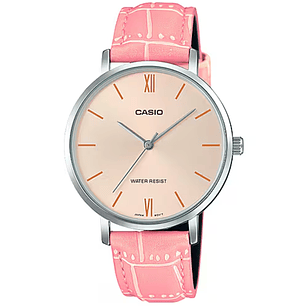 Reloj Casio Minimalista Cuero Rosado LTP-VT01L-4B