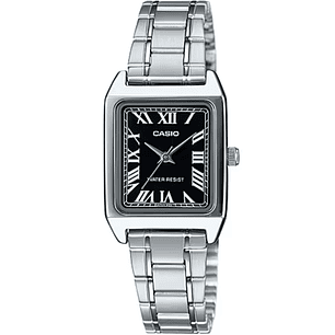 Reloj Casio Tank Mini Vintage Plateado Negro LTP-V007D-1B