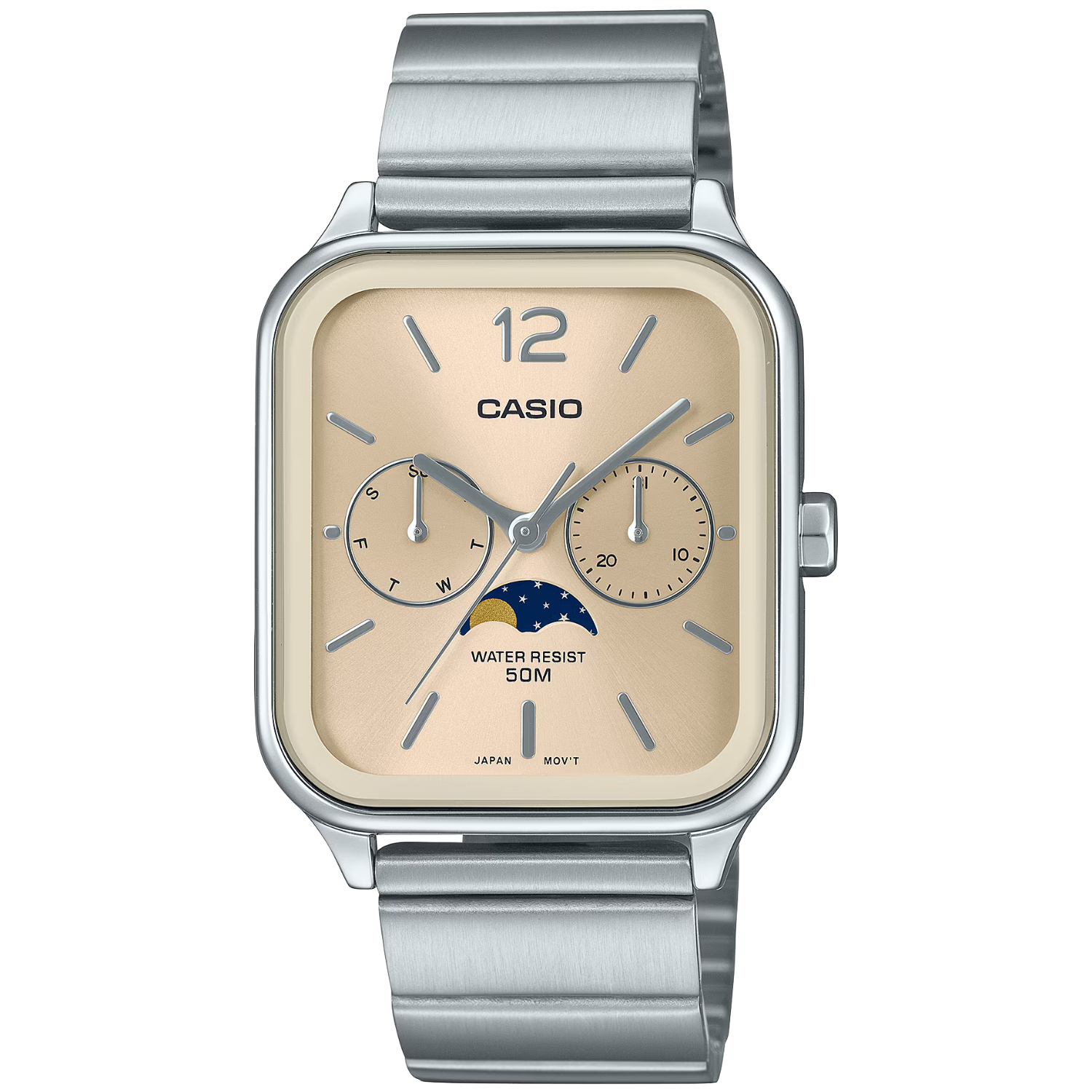 Reloj Casio Análogo MTP-M305D-9AV Moonphase Correa de Acero