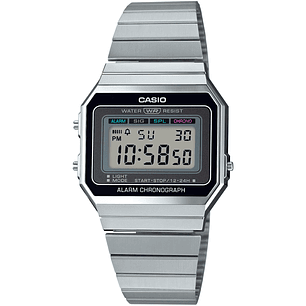 Reloj Casio Vintage Original Liviano Plateado A-700W-1A