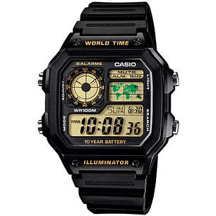 Reloj Casio Royale World Time Negro AE-1200WH-1B