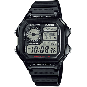 Reloj Casio Royale World Time Negro AE-1200WH-1A
