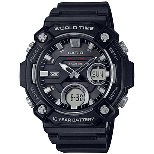  Reloj Casio World Time Análogo y Digital AEQ-120W-1AV