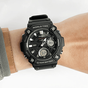  Reloj Casio World Time Análogo y Digital AEQ-120W-1AV