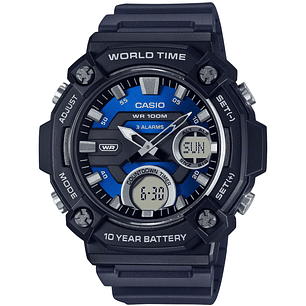  Reloj Casio World Time Análogo y Digital AEQ-120W-2AV