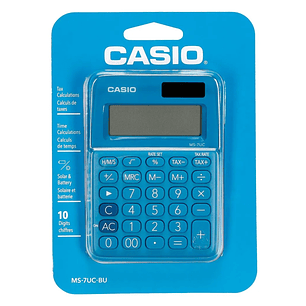Calculadora Casio Azul MS-7UC-BU 10 Dígitos – 12 CM