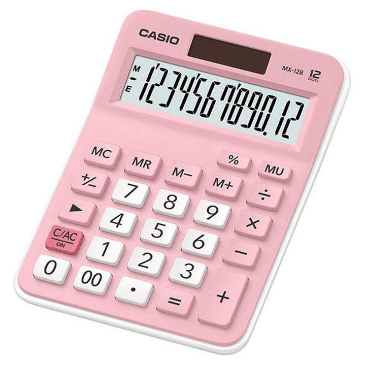 Casio Calculadora Mini Escritorio 12 Digitos Rosado MX-12B-PK 1