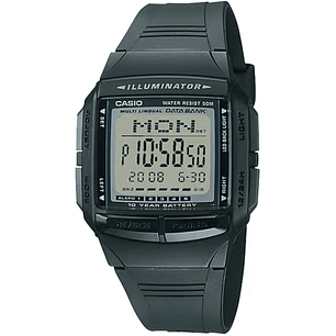 Reloj Casio Vintage Resina Data Bank Negro DB-36-1A