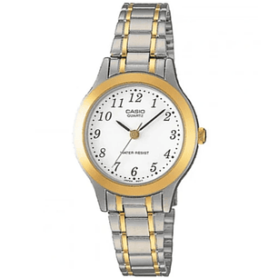 Reloj Casio Mini Mujer Análogo Plateado Dorado LTP-1128G-7B