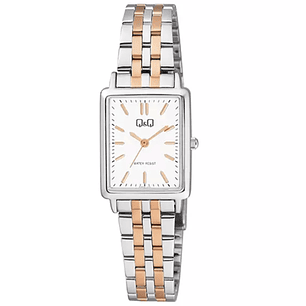 Q&Q Mini Clásico Mujer Acero Correa Bicolor QB95J421Y