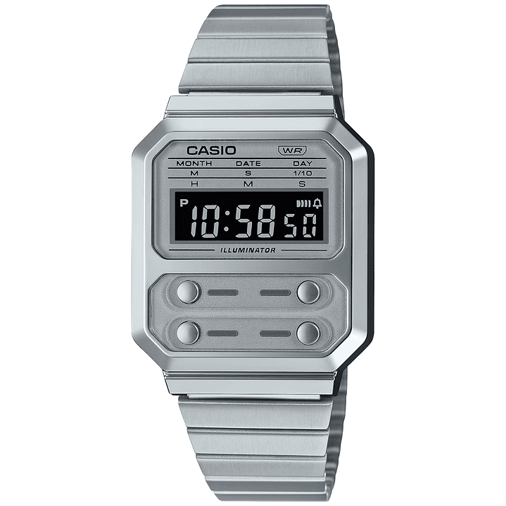 Reloj Casio Vintage Alien Pantalla Negativa A100WE-7B 1