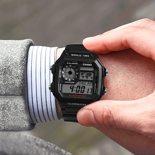 Reloj Casio Royale World Time Negro AE-1200WH-1A