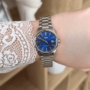 Reloj Casio Vintage Análogo Plateado Azul LTP-1183A-2A
