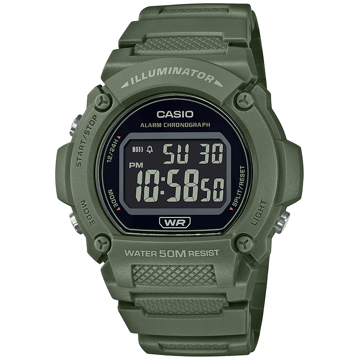 Reloj Casio Vintage Digital Pantalla Negativa W-219HC-3B 1