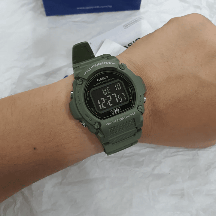 Reloj Casio Vintage Digital Pantalla Negativa W-219HC-3B 2