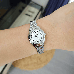 Reloj Mini Casio Vintage Mujer Plateado LTP-1275D-7B