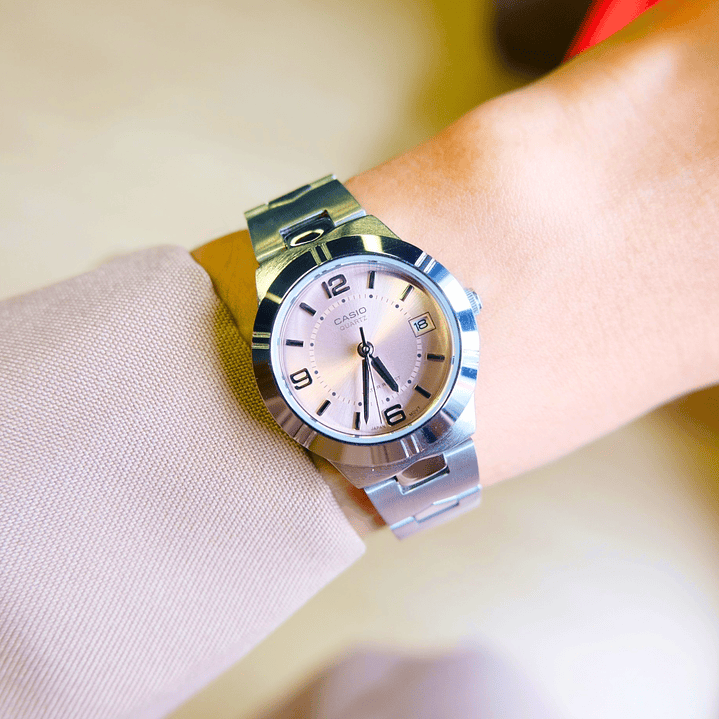 Reloj Casio Mini Vintage Análogo Rosado LTP-1241D-4A 2