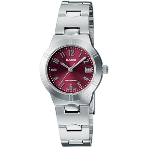Reloj Casio Mini Vintage Análogo Burdeo LTP-1241D-4A2 