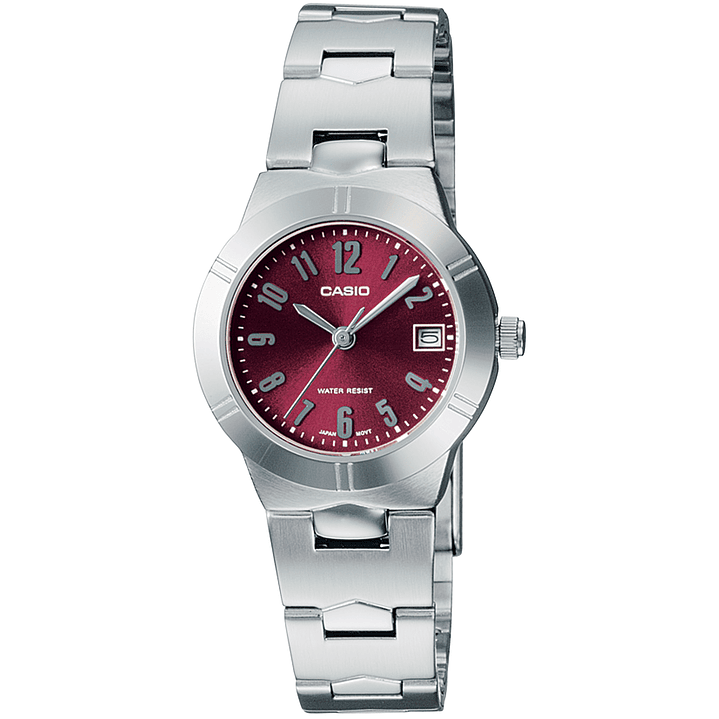 Reloj Casio Mini Vintage Análogo Burdeo LTP-1241D-4A2  1