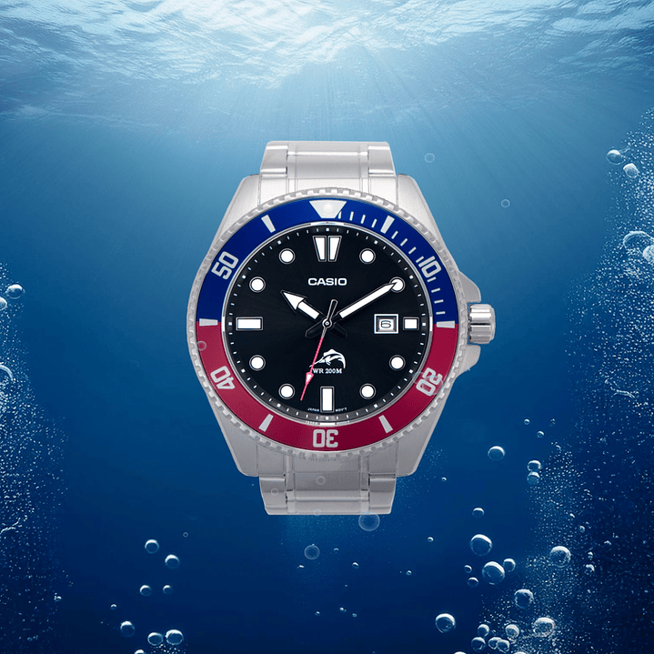 Reloj Casio Submariner Marlin Pepsi Buceo MDV-106DD-1A2 2