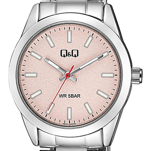 Reloj Q&Q Análogo Plateado Rosado Q82A-005PY