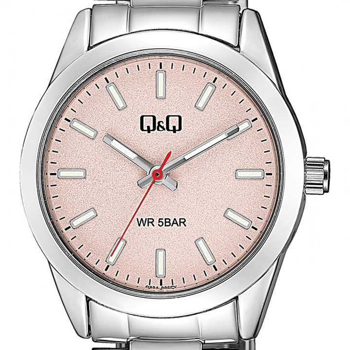 Reloj Q&Q Análogo Plateado Rosado Q82A-005PY 2