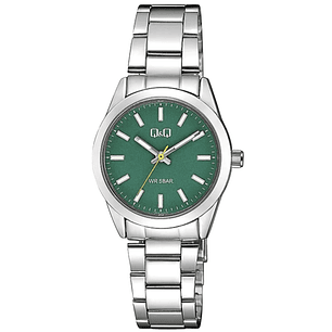 Reloj Q&Q Análogo Plateado Verde Q82A-003PY