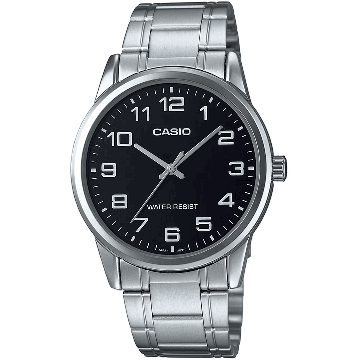 Reloj Casio Análogo Hombre Plateado Negro MTP-V001D-1B 1