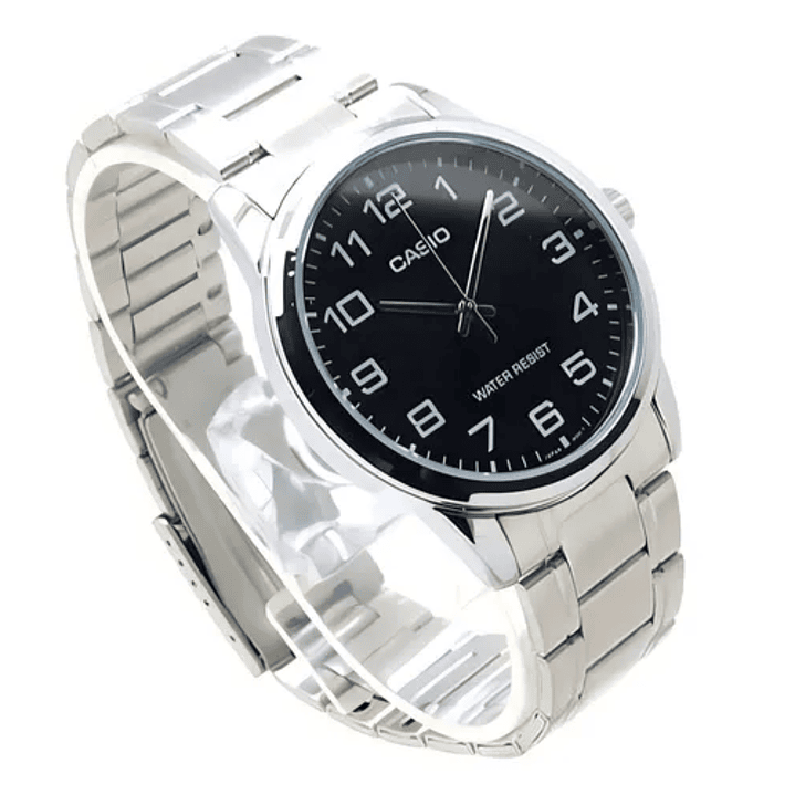 Reloj Casio Análogo Hombre Plateado Negro MTP-V001D-1B 3