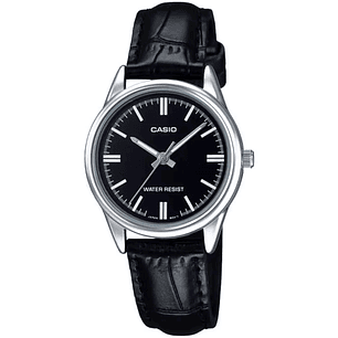 Reloj Casio Clásico Mujer Cuero Negro LTP-V005L-1A