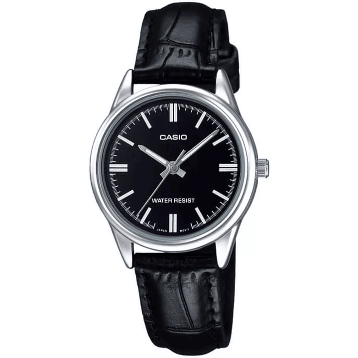 Reloj Casio Clásico Mujer Cuero Negro LTP-V005L-1A 1