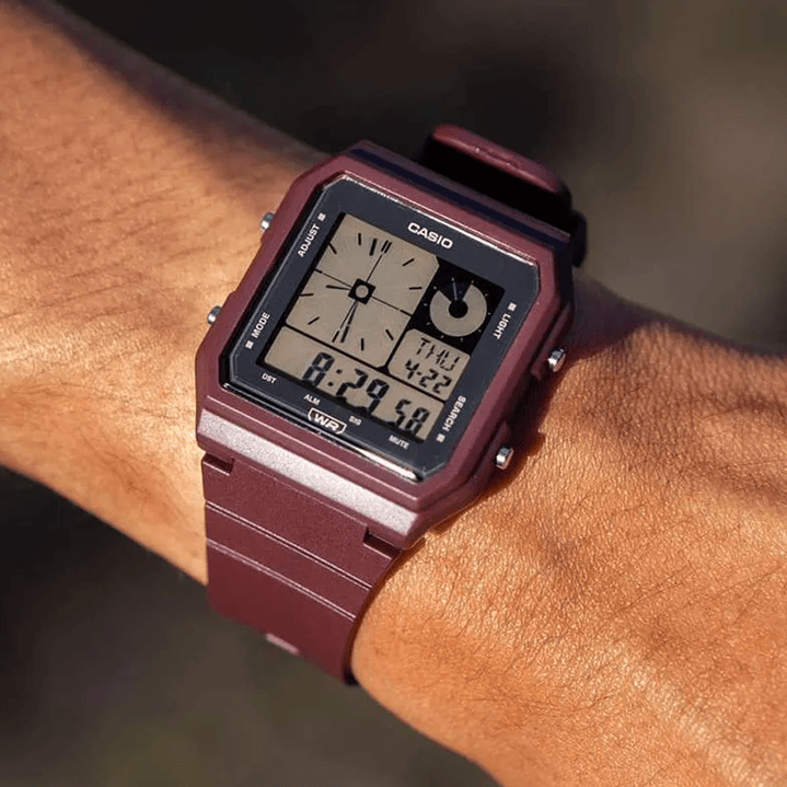 Reloj Casio Vintage Twin-Graph Reedición Granate LF-20W-5A 2