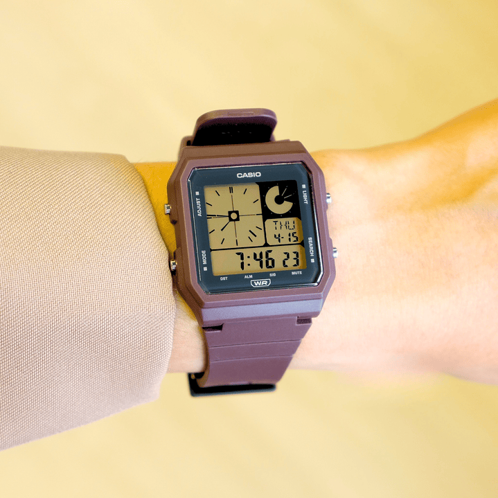 Reloj Casio Vintage Twin-Graph Reedición Granate LF-20W-5A 3