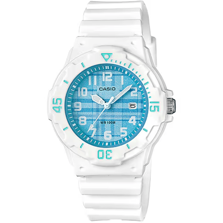 Reloj Casio Mujer Resina Blanco Celeste LRW-200H-2C 1