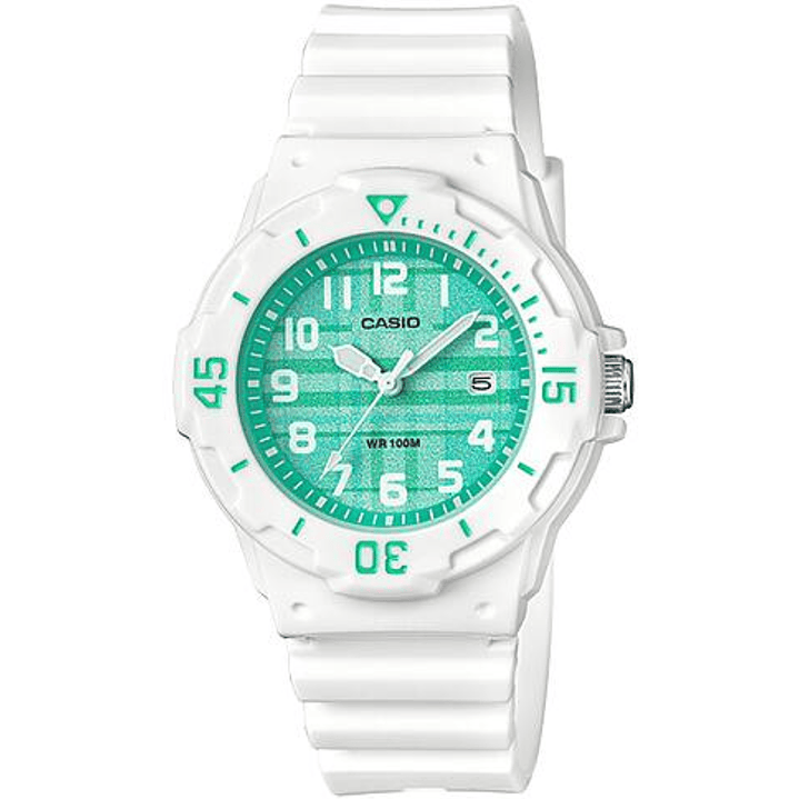 Reloj Casio Mujer Resina Blanco Verde LRW-200H-3C 1